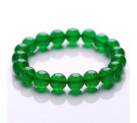 Jade Stretch pour Les Femmes, Natural Agate Calcédoine Bijoux sur la Pierre précieuse de Pierres précieuses (Couleur: Noir, Taille: 10 mm)