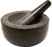 JADE TEMPLE Mortier avec Pilon en Granit Gris, Granite, Gris, 18 x 8.5 cm