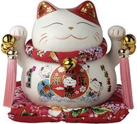 JADE TEMPLE Tirelire Maneki Neko en Porcelaine Blanc