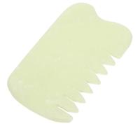 Jade Vert Peigne de Massage Gua Sha pour Cuir Chevelu | Bords Arrondis et Lisses, Format Compact Portable, pour Tête et Épaule, Routine Maison ou Spa