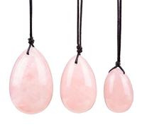 Jade yoni œufs bâton, 3pcs percé roses naturelles aventurine quartz Crstals jade œufs massage pierre pour les femmes exercice de kegel renforcer les muscles du sol pelvien