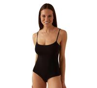 JADEA Body Femme 4155 - Bretelles fines, coton élastique 95%, décolleté semi-large - Sous-veste confortable et polyvalent, Noir , XS