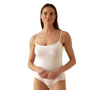 JADEA Body Femme 4155 - Bretelles fines, coton élastique 95%, décolleté semi-large - Sous-veste confortable et polyvalent, Blanc, S