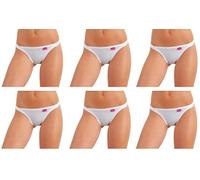 JADEA Lot de 6 culottes en coton pour femme 509, couleur et taille au choix - Blanc - M