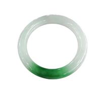 Jadeite Bangle Bracelet for Women,Milky White Base Grass Green Jade Band