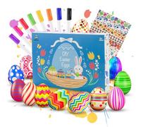 JadeLink Colorant Oeuf de Paques, 20 Pièces Oeuf de Paques a Decorer Kinder, Oeufs de Pâques en Plastique Blanc pour Décoration Intérieure et Extérieure