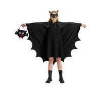 JadeLink Costume de chauve-souris avec pinces à cheveux chauve-souris et | Cape une pièce avec capuche et manches, pour Halloween, carnaval et carnaval