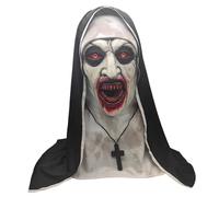 JadeLink Halloween Adulte Masque Nonne,Masque Latex Horreur, Pleine Tête Effrayante, Déguisement Adulte Unisexe pour Soirées Halloween, Carnaval et Cosplay