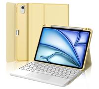 JADEMALL Clavier avec Touchpad pour iPad Air 11 M2/M3/M4 2024/2025/2026, AZERTY Français Clavier Bluetooth avec Pavé Tactile pour iPad Air 11 M4/M3/M2, Jaune