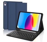 JADEMALL Clavier pour iPad 10eme Generation 10.9"/A16 11eme Generation 2025 11", AZERTY Français Clavier Bluetooth Détachable pour iPad A16 11 Pouces 2025/10 ème Génération 2022, Bleu