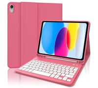 JADEMALL Clavier pour iPad A16 11 EME Generation 2025/10 EME Generation 10.9" 2022, AZERTY Français Clavier Bluetooth Magnétique Détachable pour iPad A16 11ème/10ème Génération 2025, Rouge
