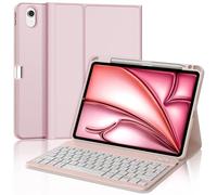 JADEMALL Clavier pour iPad Air 11 (M2/M3/M4) 2024/2025/2026, Coque Clavier pour iPad Air 11 Pouces, AZERTY Français Bluetooth Magnétique Détachable pour Air 11 M2/M3/M4, Rose