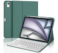 JADEMALL Clavier pour iPad Air 11" M3/M2 2025/2024, AZERTY Français Bluetooth Magnétique Détachable pour iPad Air 11 Pouces M2/M3 2024/2025, Vert foncé