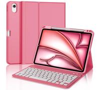 JADEMALL Clavier pour iPad Air 11 (M4/M3/M2) 2025, Coque Clavier pour iPad Air 11 Pouces M2/M3/M4 2024/2025/2026, AZERTY Français Bluetooth Magnétique Détachable pour Air 11, Rouge