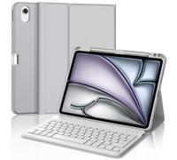 JADEMALL Clavier pour iPad Air 11" (M4/M3/M2) 2026/2025/2024, AZERTY Français Clavier Bluetooth Magnétique Détachable avec Fente pour Stylo pour iPad Air 11 Pouces M2/M3/M4 2026, Gris