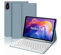 JADEMALL Clavier pour Redmi Pad 2 11" 2025, AZERTY Français Clavier Bluetooth Magnétique Détachable avec Fente pour Stylo pour Tablette Xiaomi Redmi Pad 2 11 Pouces, Bleu