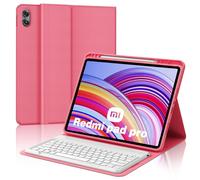 JADEMALL Clavier pour Redmi Pad Pro 12.1 Pouces 2024/Poco Pad 12.1", AZERTY Français Clavier Bluetooth Magnétique Détachable avec Fente pour Stylo pour Tablette Xiaomi Redmi Pad Pro 12.1" 2024, Rouge