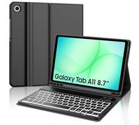 JADEMALL Clavier pour Samsung Galaxy Tab A11 8.7" 2025, AZERTY Français Clavier Rétroéclairé Bluetooth Magnétique Détachable pour Tablette Samsung A11 8.7 Pouces 2025, Noir