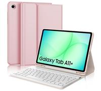 JADEMALL Clavier pour Samsung Galaxy Tab A11 Plus 11" 2025, AZERTY Français Clavier Bluetooth Magnétique Détachable pour Tablette Samsung Tab A11+ Plus 11 Pouces 2025 SM-X230/X235/X236B, Rose