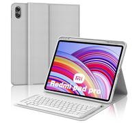 JADEMALL Clavier Redmi Pad Pro 12.1 Pouces 2024, AZERTY Français Clavier Bluetooth Magnétique Détachable avec Fente pour Stylo pour Xiaomi Redmi Pad Pro 12.1", Gris Clair