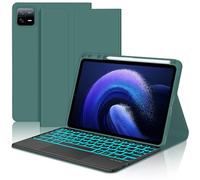 JADEMALL Coque Clavier avec Touchpad pour Xiaomi Pad 6/Pad 6 Pro 11", AZERTY Français Clavier Rétroéclairé Détachable Combo Touch pour Xiaomi Pad 6, Vert foncé
