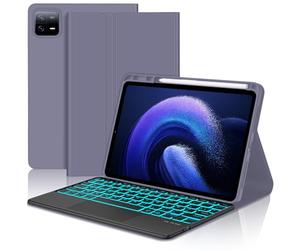 JADEMALL Coque Clavier avec Touchpad pour Xiaomi Pad 6/Pad 6 Pro 11", AZERTY Français Clavier Rétroéclairé Détachable Combo Touch pour Xiaomi Pad 6, Violet