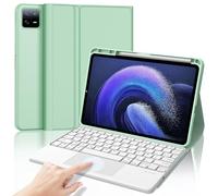 JADEMALL Coque Clavier avec Trackpad pour Xiaomi Pad 6/6 Pro 11" 2023, Clavier pour Xiaomi Pad 6, AZERTY Français Clavier Détachable Combo Touch pour Xiaomi Pad 6/6 Pro 11", Vert Clair