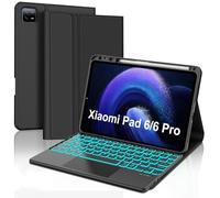 JADEMALL Coque Clavier avec Trackpad pour Xiaomi Pad 6/6 Pro 11 Pouces 2023, AZERTY Français Clavier Rétroéclairé Détachable Combo Touch pour Xiaomi Pad 6/6 Pro 11" 2023, Noir