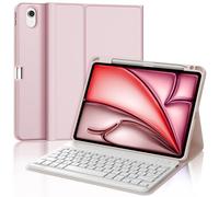 JADEMALL Coque Clavier iPad Air 11 Pouces M2/M3/M4 2024/2025/2026, AZERTY Français Clavier Bluetooth Magnétique Détachable avec Fente pour Stylo pour iPad Air 11" M2/M3/M4 2024/2025/2026, Rose