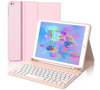 JADEMALL Coque Clavier pour iPad 9.7", iPad 6eme/5eme Generation 2018/2017, Air 2/1 2014/2013, AZERTY Clavier Bluetooth Magnétique Détachable avec Fente pour Stylo, Rose