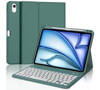 JADEMALL Coque Clavier pour iPad Air 11" (M2/M3/M4) 2024/2025/2026, AZERTY Français Clavier Bluetooth Magnétique Détachable pour iPad Air 11 Pouces M2/M3/M4 2024/2025/2026, Vert foncé