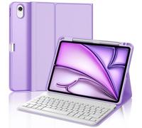 JADEMALL Coque Clavier pour iPad Air 11" M3/M2 2025/2024, AZERTY Français Clavier Bluetooth Magnétique Détachable pour iPad Air 11 Pouces M2/M3 2024/2025, Violet Clair