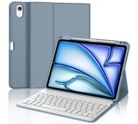 JADEMALL Coque Clavier pour iPad Air 11" M4/M3/M2 2026/2025/2024, AZERTY Français Clavier Bluetooth Magnétique Détachable Housse avec Fente pour Stylo pour iPad Air 11 Pouces M2/M3/M4, Bleu