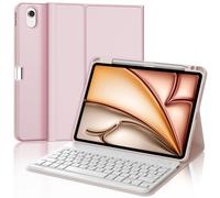 JADEMALL Coque Clavier pour iPad Air 11" M4/M3/M2 2026/2025, AZERTY Français Clavier Bluetooth Magnétique Détachable avec Fente pour Stylo pour iPad Air 11 Pouces M2/M3/M4 2025/2026, Rose