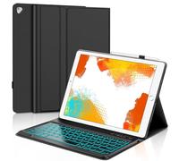 JADEMALL Coque Clavier pour iPad Pro 12.9" 2eme/1ere Generation 2017/2015, AZERTY Clavier Rétroéclairé Bluetooth Détachable pour iPad Pro 12.9" 2015/2017, Noir