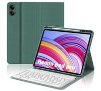 JADEMALL Coque Clavier pour Redmi Pad Pro 12.1" 2024, AZERTY Français Bluetooth Magnétique Détachable avec Fente pour Stylo pour Redmi Pad Pro 12.1", Vert foncé