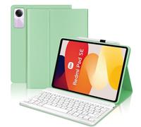 JADEMALL Coque Clavier pour Redmi Pad SE 11" 2023, AZERTY Français Clavier Bluetooth Magnétique Détachable pour Tablette Xiaomi Redmi Pad SE 11 Pouces 2023, Vert Clair