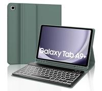 JADEMALL Coque Clavier pour Samsung Galaxy Tab A9+/A9 Plus 11" 2023, AZERTY Français Clavier Rétro-éclairé Bluetooth Détachable pour Samsung Galaxy Tab A9 Plus 11", Vert foncé