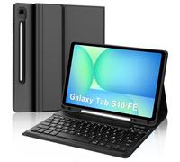JADEMALL Coque Clavier pour Samsung Galaxy Tab S10 FE 10.9"/S9 FE 10.9" 2025/2023, AZERTY Français Clavier Bluetooth Magnétique Détachable pour Tablette Samsung S10 FE/S9 FE 10.9", Noir