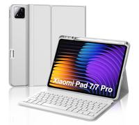 JADEMALL Coque Clavier pour Xiaomi Pad 7/7 Pro 11.2 Pouces 2025, AZERTY Français Clavier Bluetooth Magnétique Détachable avec Fente pour Stylo pour Tablette Xiaomi Pad 7, Gris Clair