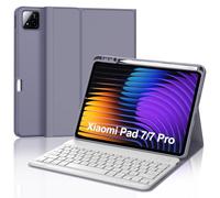JADEMALL Coque Clavier pour Xiaomi Pad 7/7 Pro/Xiaomi 8/8 Pro 11.2" 2025, AZERTY Français Clavier Bluetooth Magnétique Détachable avec Fente pour Stylo, Violet