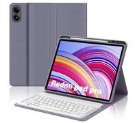 JADEMALL Coque Clavier Redmi Pad Pro 12.1 2024/Xiaomi Poco Pad 12.1", AZERTY Français Clavier Bluetooth Magnétique Détachable avec Fente pour Stylo pour Tablette Redmi Pad Pro 12.1 Pouces, Violet