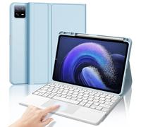 JADEMALL Étui Clavier avec Trackpad pour Xiaomi Pad 6/6 Pro 11 Pouces 2023, AZERTY Français Clavier Détachable Combo Touch pour Xiaomi Pad 6, Bleu Ciel