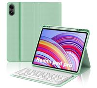 JADEMALL Etui Clavier pour Redmi Pad Pro 12.1" 2024, AZERTY Français Bluetooth Magnétique Détachable avec Fente pour Stylo pour Tablette Redmi Pad Pro 12.1", Vert Clair