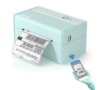 JADENS Bluetooth Thermal Label Printer -Wireless Shipping Label Printer for Small Business & Package, USPS, Etsy, Amazon, Compatible with iPhone, Windows, Android, 4x6, Label Maker, Green