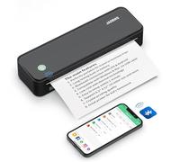 JADENS Imprimante thermique portable, prend en charge 210 x 297 mm A4, imprimante portable Bluetooth A4, compatible avec Android et iOS pour les déplacements et ordinateur portable