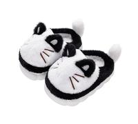 JadeRich Pantoufles d'hiver en forme de chat mignon pour filles, chaussons en peluche douce et confortable, semelle épaisse, chaussures d'intérieur pour tout-petits et petits enfants, blanc, 25 EU