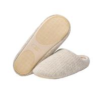 JadeRich Pantoufles d'intérieur en coton doux et antidérapant pour femme et homme Couleur unie, blanc, 37/38 EU