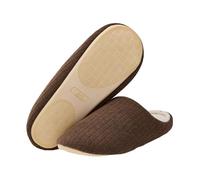 JadeRich Pantoufles d'intérieur en coton doux et antidérapant pour femme et homme Couleur unie, marron, 41/43 EU