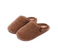 JadeRich Pantoufles d'intérieur et d'extérieur antidérapantes en polaire douce et chaude pour homme et femme, marron foncé, 39/40 EU